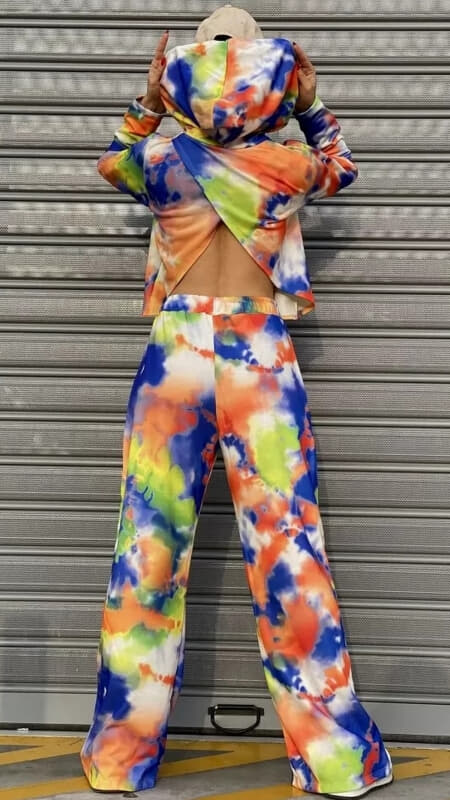 σετ φούτερ φόρμες με άνοιγμα στην πλάτη TIE DYE