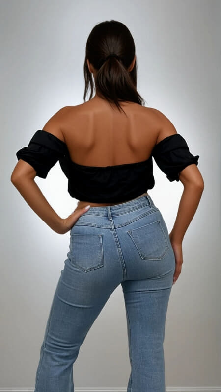 crop top έξωμο με μανικάκια