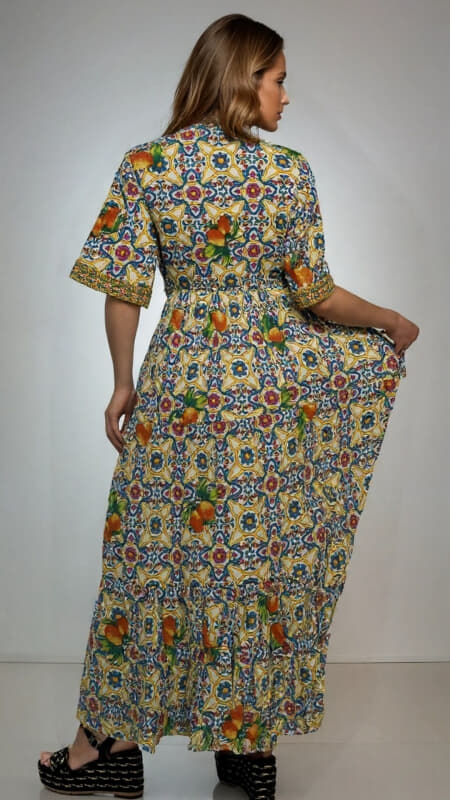 φόρεμα maxi boho ''lemons''