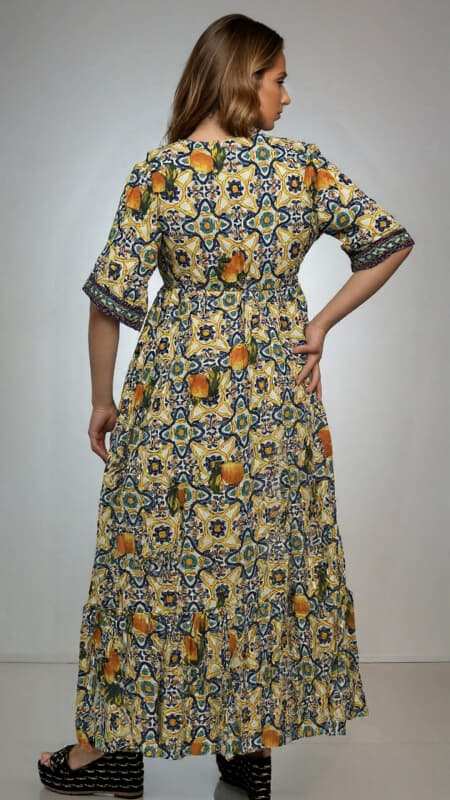 φόρεμα maxi boho ''lemons''