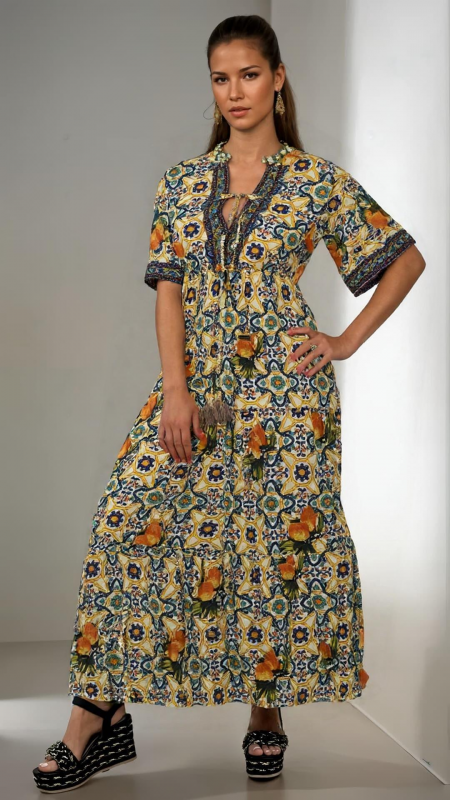 φόρεμα maxi boho ''lemons''