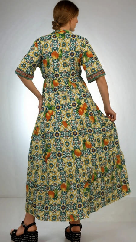 φόρεμα maxi boho ''lemons''