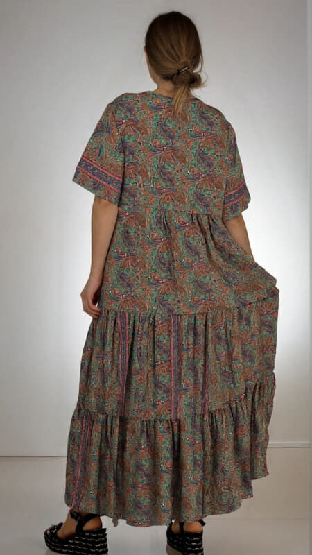 φόρεμα maxi boho με κουμπιά