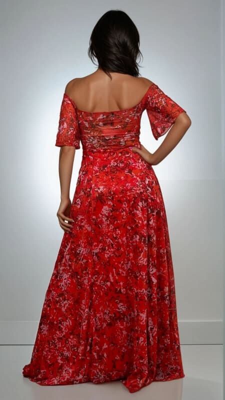 φόρεμα maxi floral έξωμο