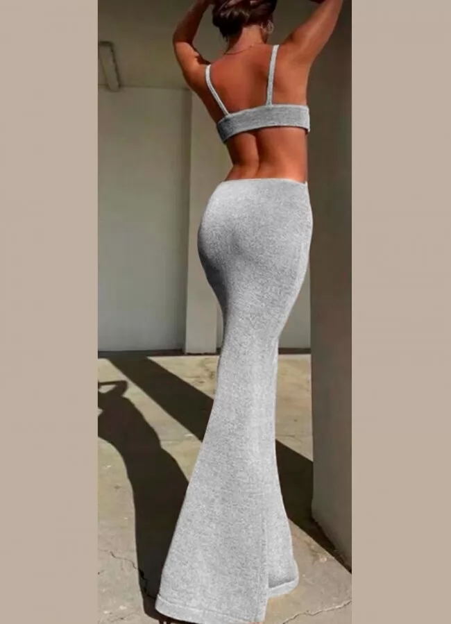 φόρεμα maxi lurex cut out με τιράντες