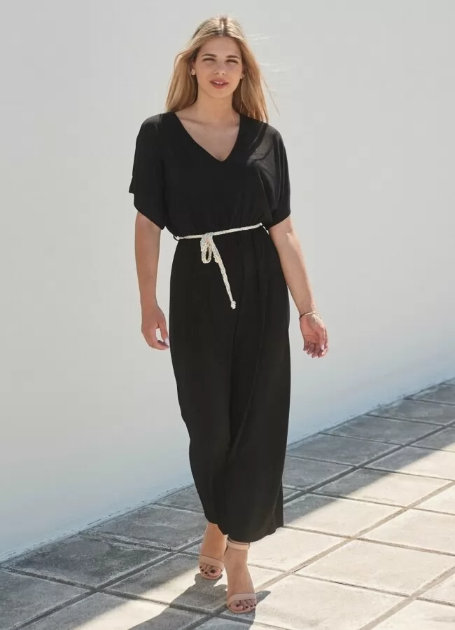 maxi φόρεμα αέρινο με ζωνάκι
