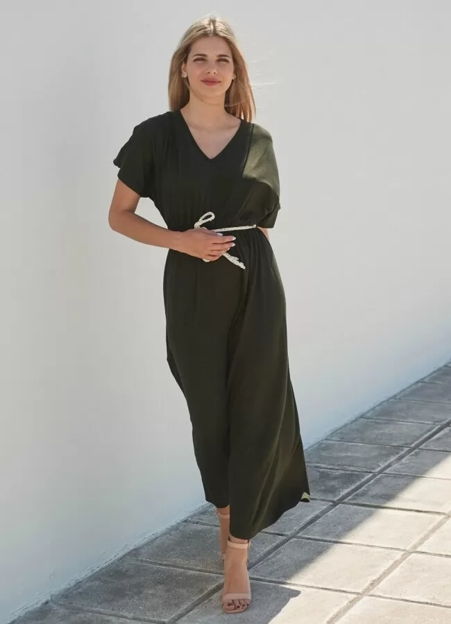 maxi φόρεμα αέρινο με ζωνάκι