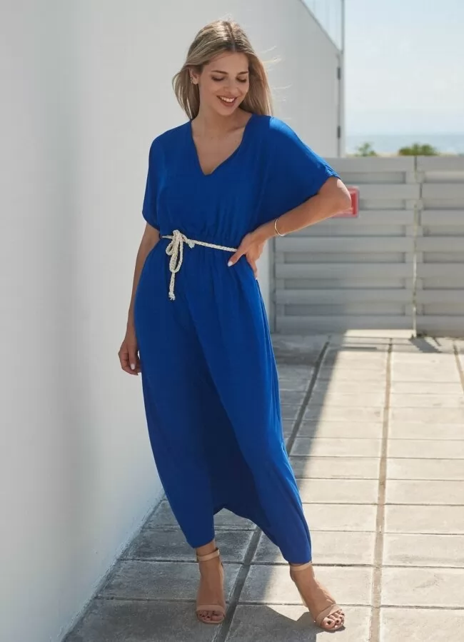 maxi φόρεμα αέρινο με ζωνάκι