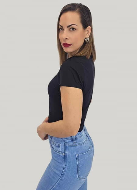 μπλούζα κοντομάνικη ''μάτι'' με πέρλες