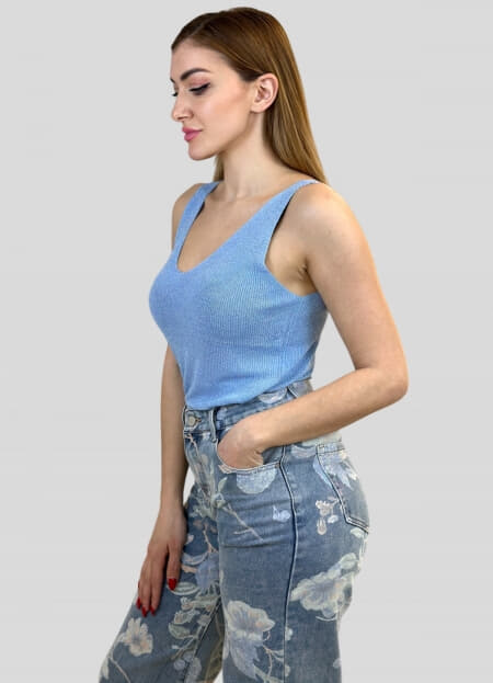 μπλούζα lurex λεπτό πλεκτό τιράντα