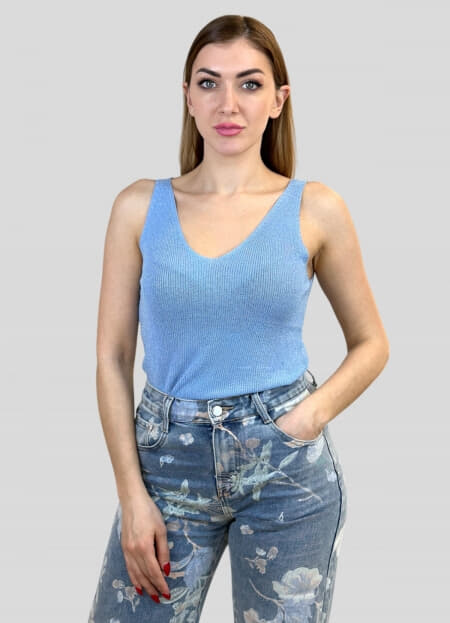 μπλούζα lurex λεπτό πλεκτό τιράντα