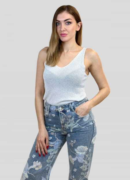 μπλούζα lurex λεπτό πλεκτό τιράντα