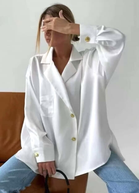 oversize πουκάμισο σατινέ