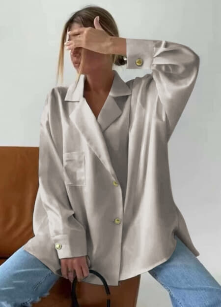 oversize πουκάμισο σατινέ