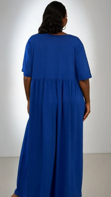plus size φόρεμα κοντομάνικο ελαστικό βισκοζ