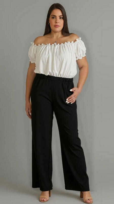 plus size παντελόνι με τσέπες