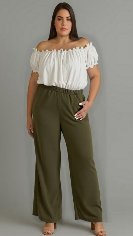 plus size παντελόνι με τσέπες