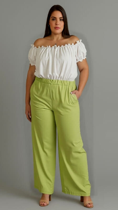 plus size σετ πουκαμίσα μακριά & παντελόνα