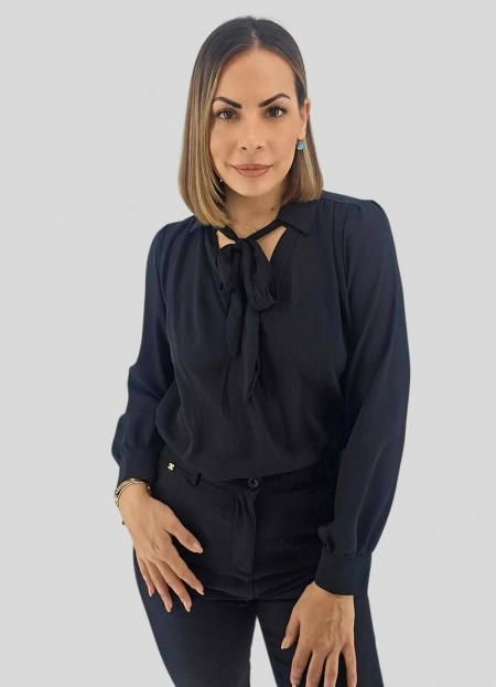 πουκάμισο μουσελίνα με δέσιμο στο λαιμό