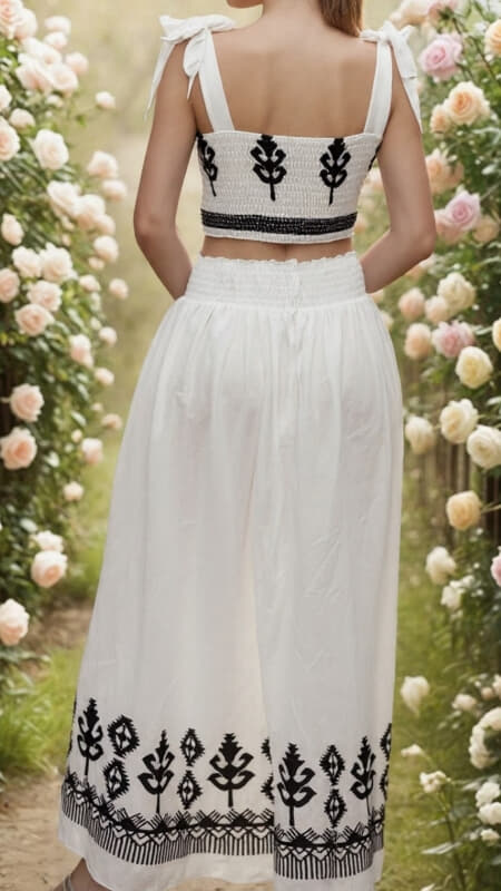 σετ boho maxi φούστα και crop top