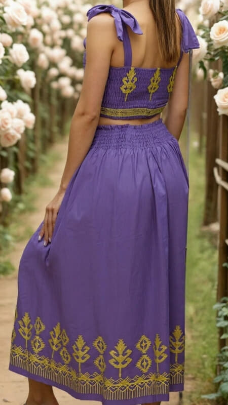 σετ boho maxi φούστα και crop top