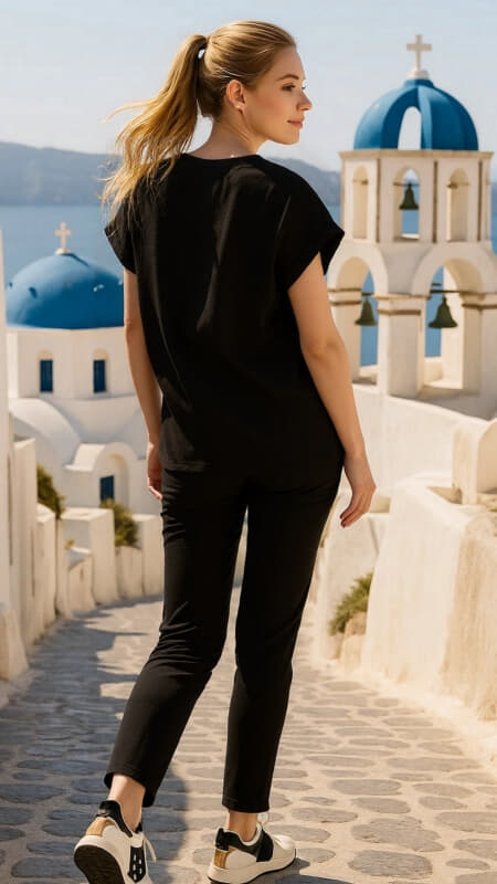 σετ φόρμες μπλούζα κοντομάνικη & παντελόνι με τσέπες